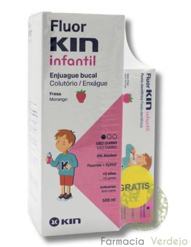 FluorKIN Infantil  Pasta Dentífrica - Enjuague Bucal - KIN