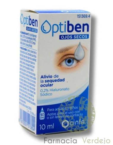 OPTIBEN OJOS SECOS GOTAS SEQUEDAD OCULAR 10 ML Alivio efectivo de la sequedad ocular