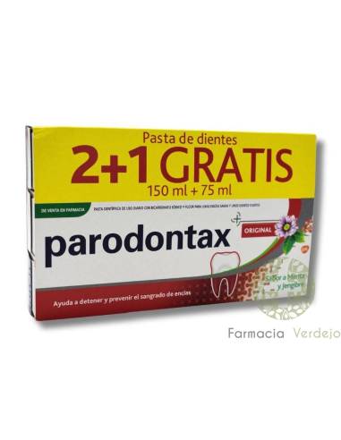 PARODONTAX ORIGINAL 3 UNIDADES 75 ML DE HORTELÃ E SABOR GENGIBRE