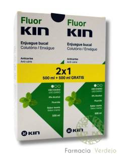 ENXAGUANTE DE KIN DE FLÚOR DUPLO 500ML BOCA COM FLÚOR
