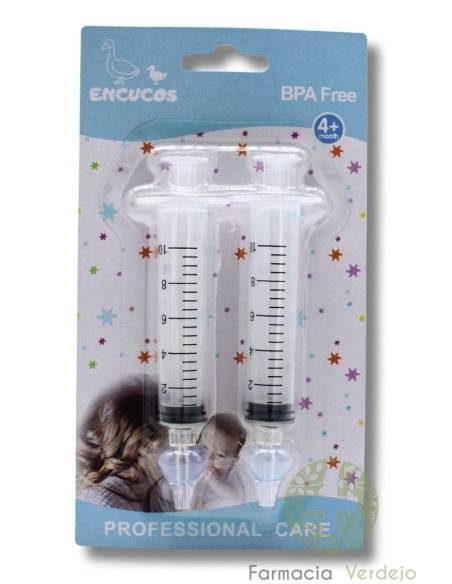 IRRIGADOR NASAL ENCUCOS 2 UNIDADES 4+MÊS Para limpar o nariz do bebê