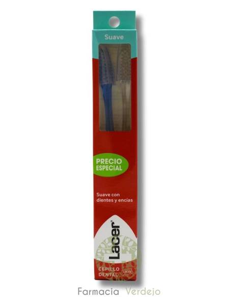 CEPILLO DENTAL ADULTO LACER 2 UNIDADES SUAVE DUPLO