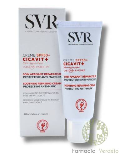 SVR CREME CICAVIT+ SPF50 40ML Protección antimarcas