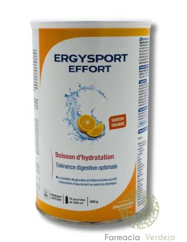 ERGYSPORT EFFORT SABOR NARANJA 450 G NUTERGIA BCAA, Glutamina y micronutrientes