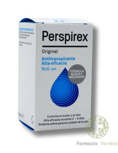 PERSPIREX ORIGINAL ANTITRANSPIRANTE  ROLL-ON 20 Controla el sudor y olor con alta eficacia
