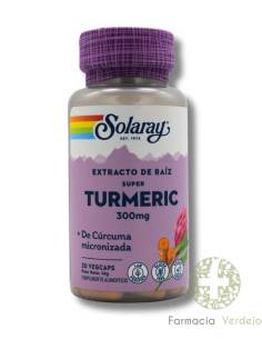 TURMERIC EXTRACTO DE CURCUMA 300 MG SOLARAY 30 CÁPSULAS