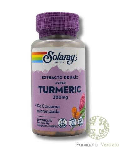 SOLARAY TURMERIC EXTRACTO DE CURCUMA 300 MG 30...