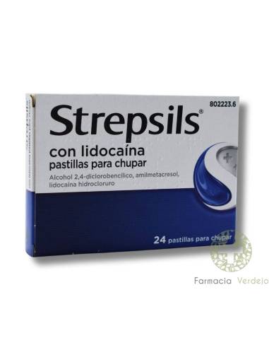 STREPSILS CON LIDOCAINA 24 PASTILLAS PARA CHUPAR Alivio de infecciones y dolores leves de garganta