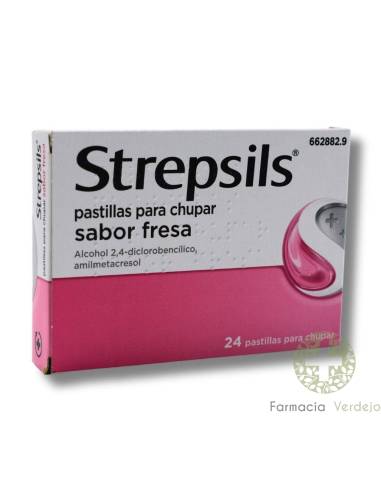 STREPSILS 24 PÍLULAS DE SUCÇÃO (SABOR MORANGO)