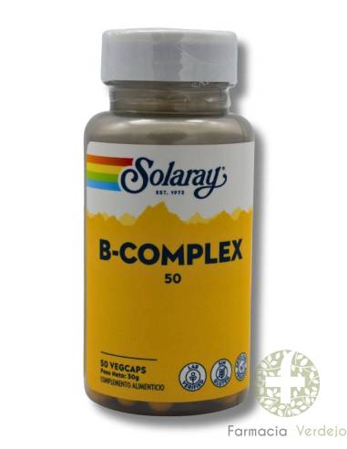 SOLARAY B-COMPLEX 50 VEG CAPS Supervitamínico a base de Vitamina B
