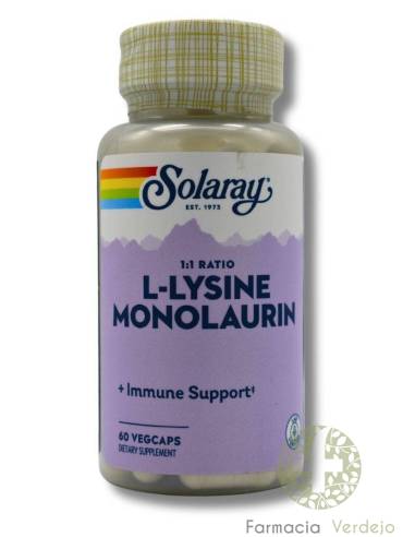 L-LYSINE MONOLAURIN 60 CAPSULAS SOLARAY