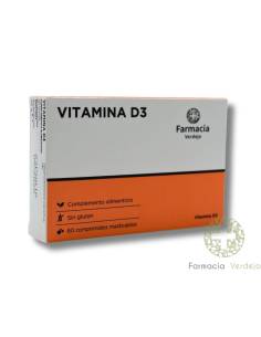 VERDEJO FARMÁCIA VITAMINA D3 60 COMPRIMIDOS MASTIGÁVEIS