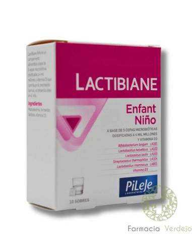 LACTIBIANE NIÑO PILEJE 10 SOBRES 2,5 G Probiótico regenerador de flora intestinal infantil
