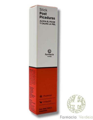 FARMACIA VERDEJO STICK POST BITES 12ML Alivia a coceira e acalma a pele