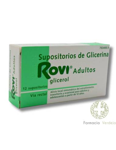 SUPOSITÓRIOS DE GLICERINA ROVI ADULTOS 2,25 G 12 SUPOSITÓRIOS