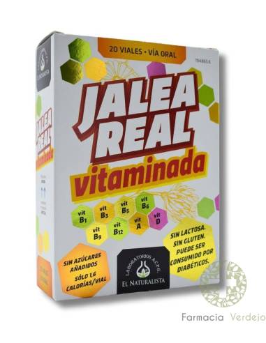 JALEA REAL VITAMINADA EL NATURALISTA  20 VIALES Reconstituyente natural vitaminado