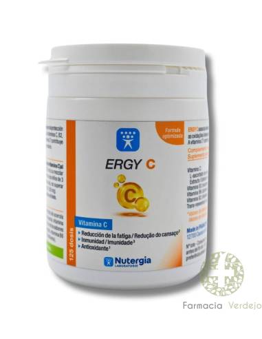 ERGY C POWDER 125G NUTERGIA Vitaminas para proteção contra o estresse oxidativo