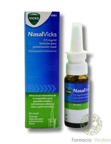 NASALVICKS  SOLUCION PARA PULVERIZACION NASAL 15 ml Alivio rápido de congestión nasal