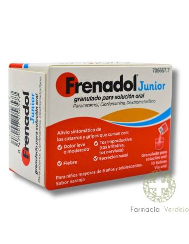 FRENADOL JUNIOR 10 SOBRES Alivia los síntomas catarrales y gripales para niños (6+)