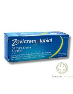 ZOVICREM LABIAL 50 MG/G CREMA 1 TUBO 2 G HERPES LABIAL