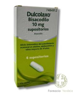 DULCOLAXO BISACODIL 10 MG 6 SUPOSITÓRIOS Alívio ocasional...