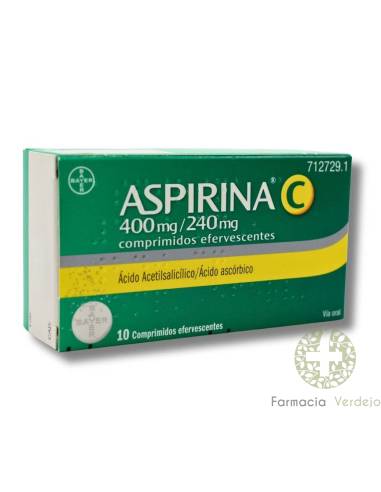 ASPIRINA C 400 MG/240 MG 10 COMPRIMIDOS EFERVESCENTES DOLOR LEVE FIEBRE