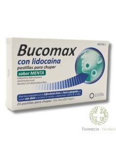 BUCOMAX COM LIDOCAÍNA 24 PASTILHAS (Sabor Hortelã) Alívio...