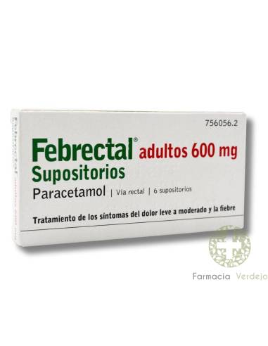 FEBRECTAL ADULTOS 600 MG 6 SUPOSITÓRIOS DOR FEBRE