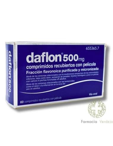 DAFLON 500 MG 60 COMPRIMIDOS RECUBIERTOS MEJORA CIRCULACION VENOSA
