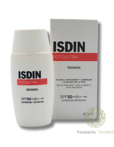 ISDIN FOTOULTRA REDNESS SPF50 UVB UVA 50 ML Altaprotección para corregir rojeces de la piel