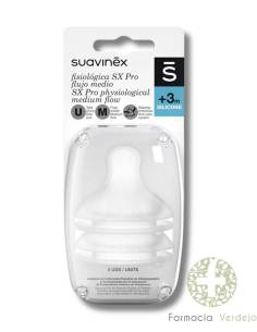 MAMILO DE SILICONE FISIOLÓGICO SUAVINEX FLUXO M 2 UNIDADES