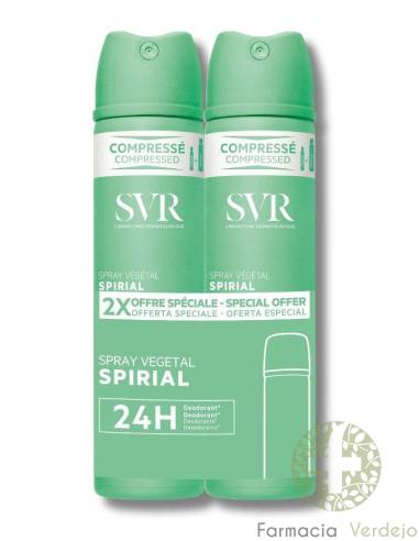 SVR SPIRIAL SPRAY VEGETAL  DESODORANTE SIN ALUMINIO DUPLO