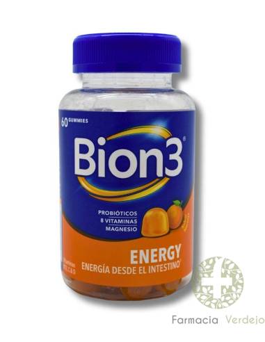 BION3 ENERGY 60 GOMAS Probióticos, vitaminas e magnésio Energia do intestino