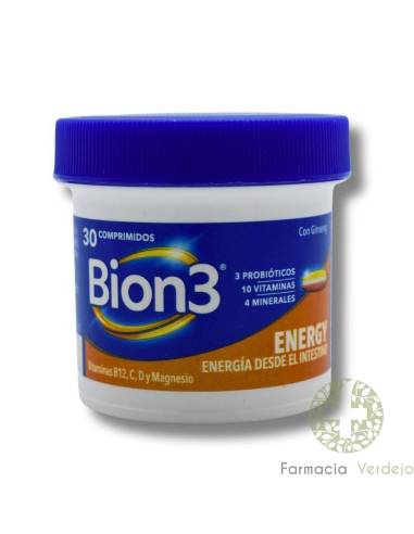 BION3 ENERGY 30 COMPRIMIDOS Probióticos, vitaminas e minerais para aumentar a energia