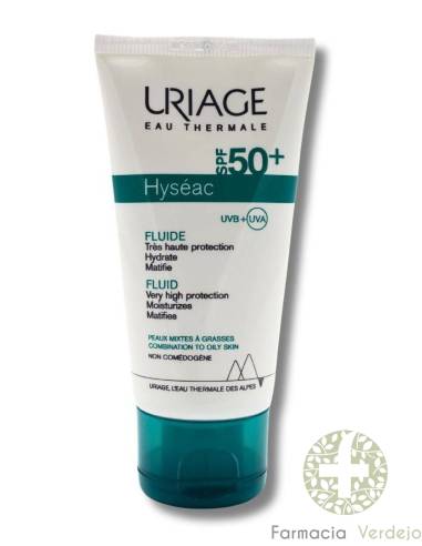 URIAGE HYSEAC SOLAR SPF50+ FLUIDO  50 ML Alta protección solar para piel grasa