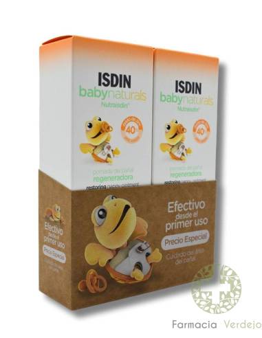 ISDIN BABYNATURALS NUTRAISDIN REGENERADOR FRALDA PACK DUPLO ZN40 30%DESCONTO