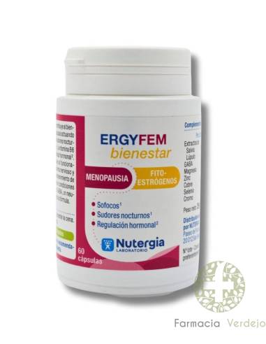 ERGYFEM BIENESTAR 60 CAPSULAS NUTERGIA Equilibrio menopausia