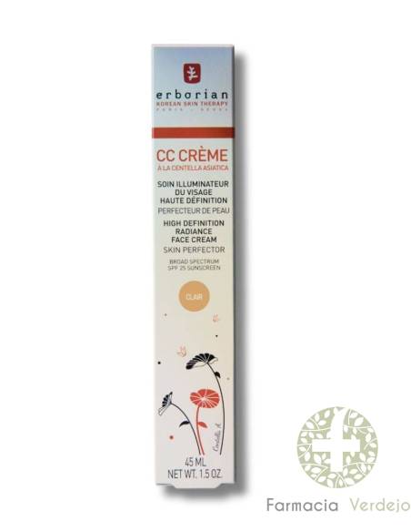 ERBORIAN CC CRÈME A LA CENTELLA ASIATICA HIGH DEFINITION RADIANCE FACE CREAM SPF30 CLY 45ML