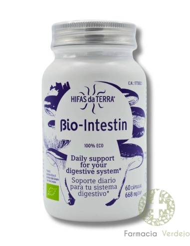 BIO INTESTIN 60 CÁPSULAS HIFAS DA TERRA Equilíbrio gastrointestinal 4 cogumelos medicinais