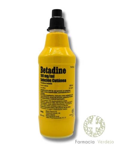 BETADINE 100 mg/ml SOLUCION CUTANEA 1 FRASCO 500 ml