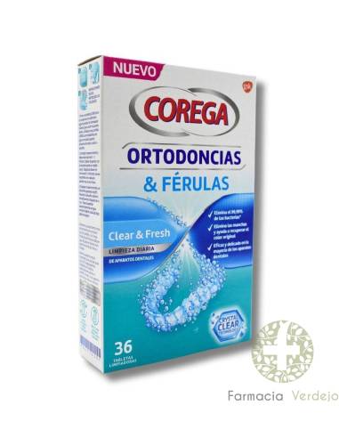 COREGA ORTODONCIAS & FERULAS 36 TABLETAS LIMPIADORAS