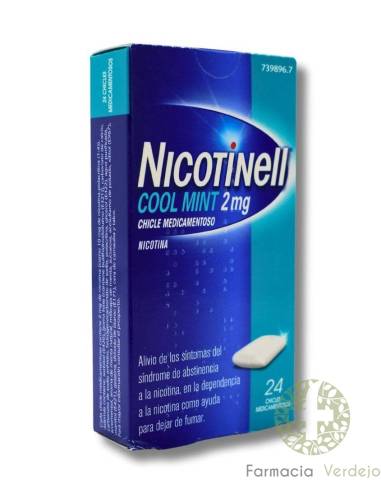 NICOTINELL COOL MINT 2 MG 24 CHICLES MEDICAMENTOSOS