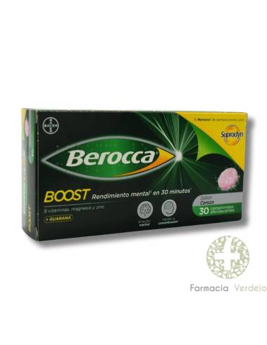 BEROCCA BOOST  30 COMPRIMIDOS EFERVESCENTES Proporciona energía rápidamente a nivel físico y mental