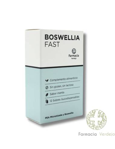 FARMACIA VERDEJO BOSWELLIA FAST 12 SOBRES BUCODISPERSABLES SABOR MENTA