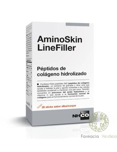 PEPTÍDEOS DE COLÁGENO HYDROL LINEFILLER AMINOSKIN 20 PALITOS DE SABOR DE DAMASCO