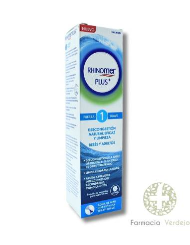 RHINOMER PLUS BEBÊS E ADULTOS FORÇA 1 SUAVE 125 ML Descongestionamento e limpeza