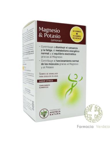 APOTECA NATURA MAGNESIO & POTASIO LEMONACT 20 SOBRES BUCODISPERSABLES