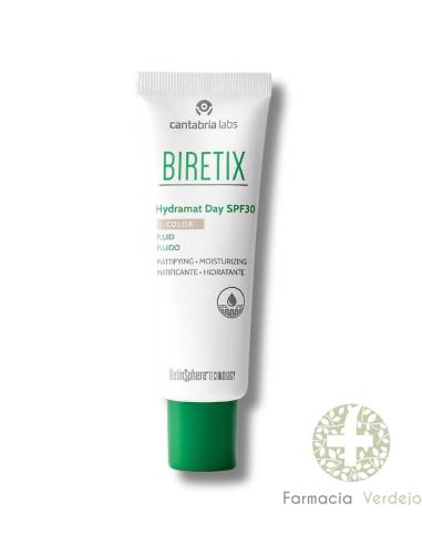 BIRETIX HYDRAMAT DAY FPS 30 FLUIDO COM COR 50 ML