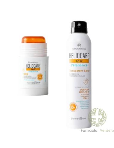 HELIOCARE 360º PEDIATRICS DUPLO STICK SPF50 + TRANSPARENT SPRAY SPF50