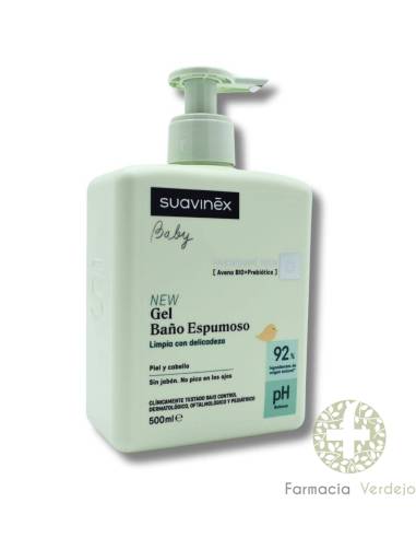 SUAVINEX GEL DE SHAMPOO ESPUMANTE PEDIÁTRICO 500 ML Limpa suavemente a pele e os cabelos